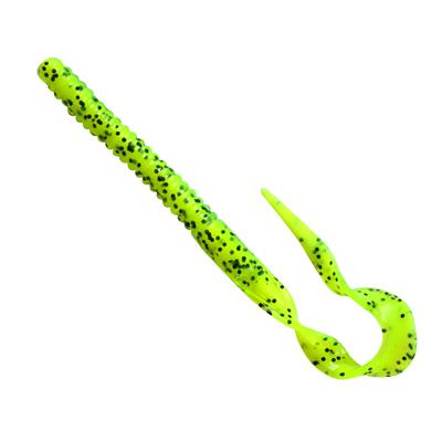 [TPELCW125CL] E-SOX  CURLY WORMS , CHARTREUSE  (D-5-1)